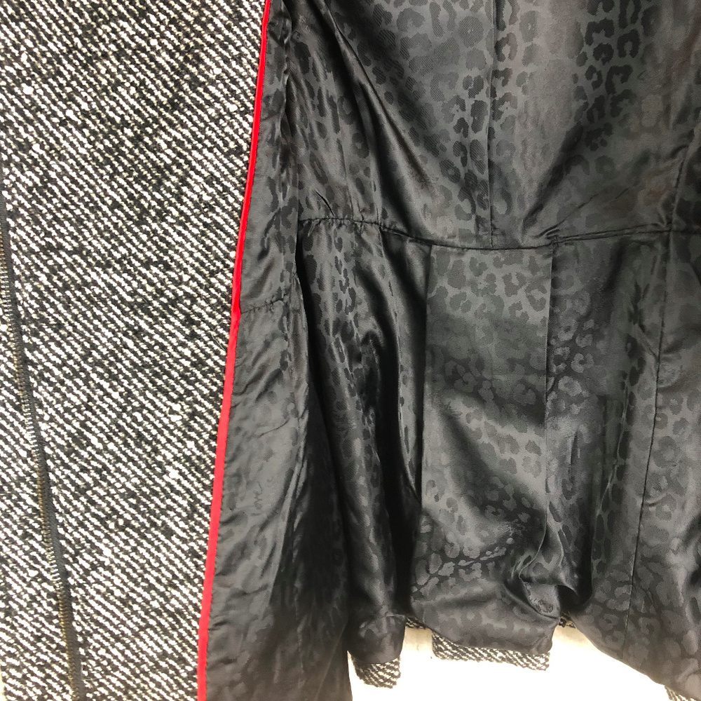 Express - Black White Twill Tweed Coat - xs - Picture 7 of 8